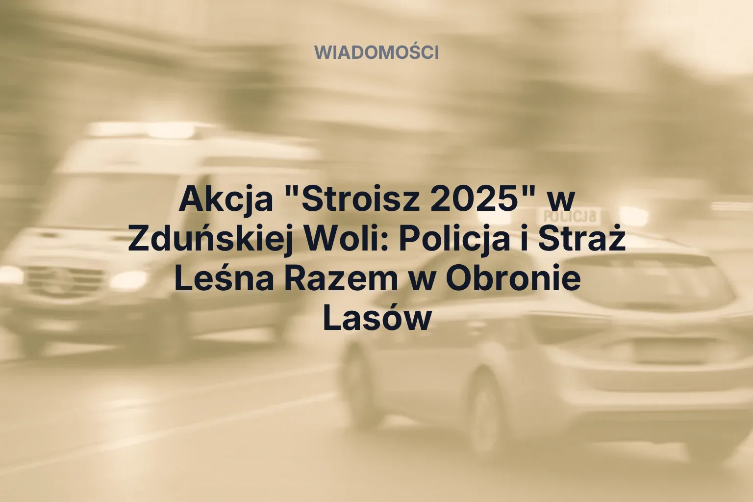 Akcja "Stroisz 2025" w Zduńskiej Woli: Policja i Straż Leśna Razem w Obronie Lasów