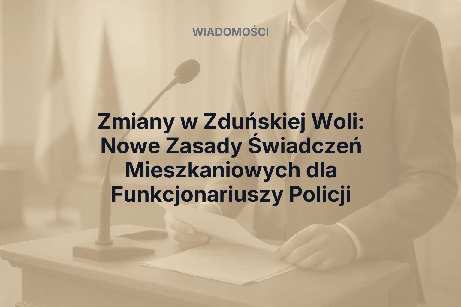 Artykuł: Zmiany w Zduńskiej Woli: Nowe Zasady Świadczeń Mieszkaniowych dla Funkcjonariuszy Policji