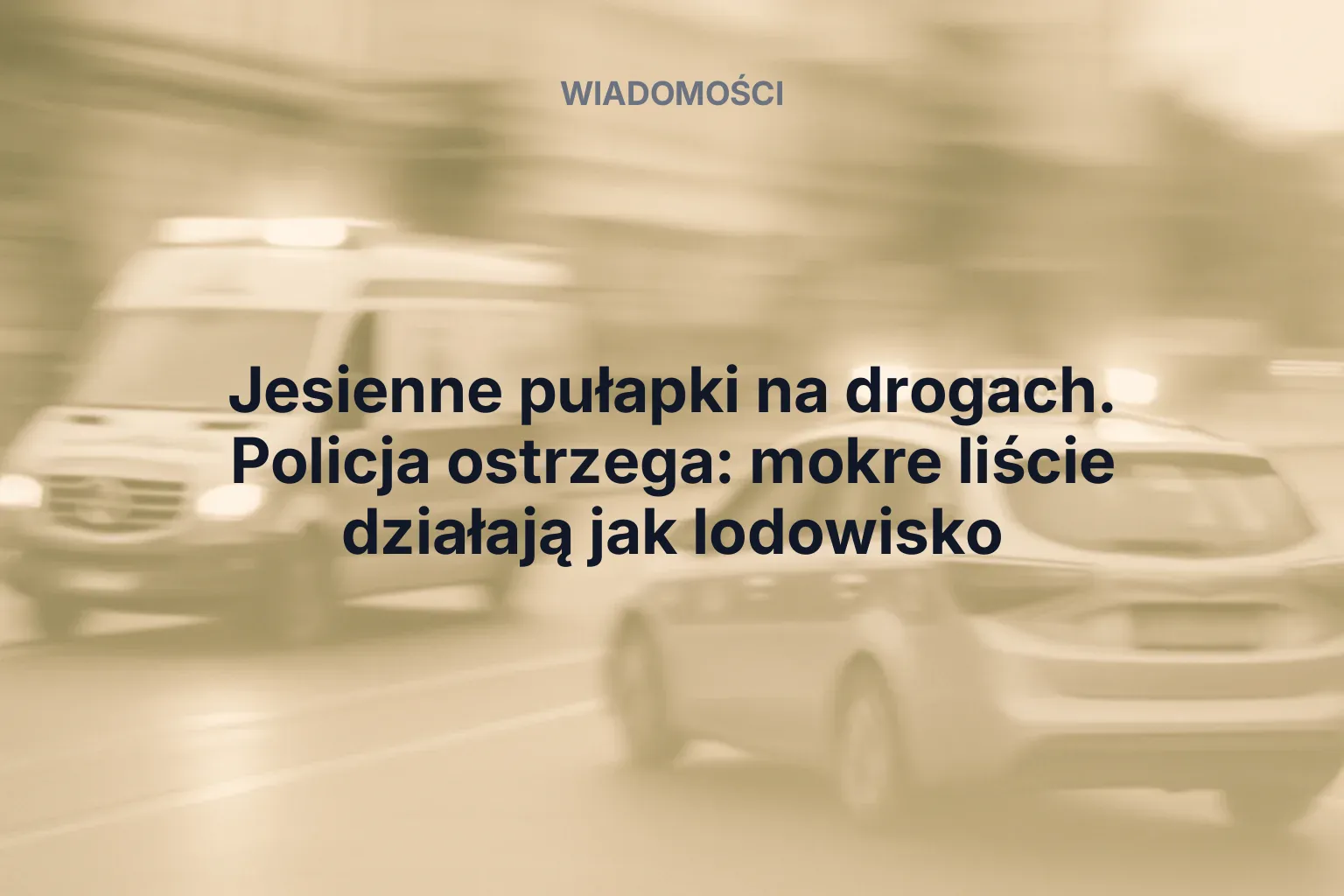 Miniatura: Jesienne pułapki na drogach. Policja ostrzega: mokre liście działają jak lodowisko